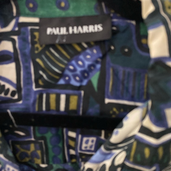 Paul Harris Womens Shirt Size Small 100% Silk Button Down Blouse Retro 90's Look - Picture 5 of 6